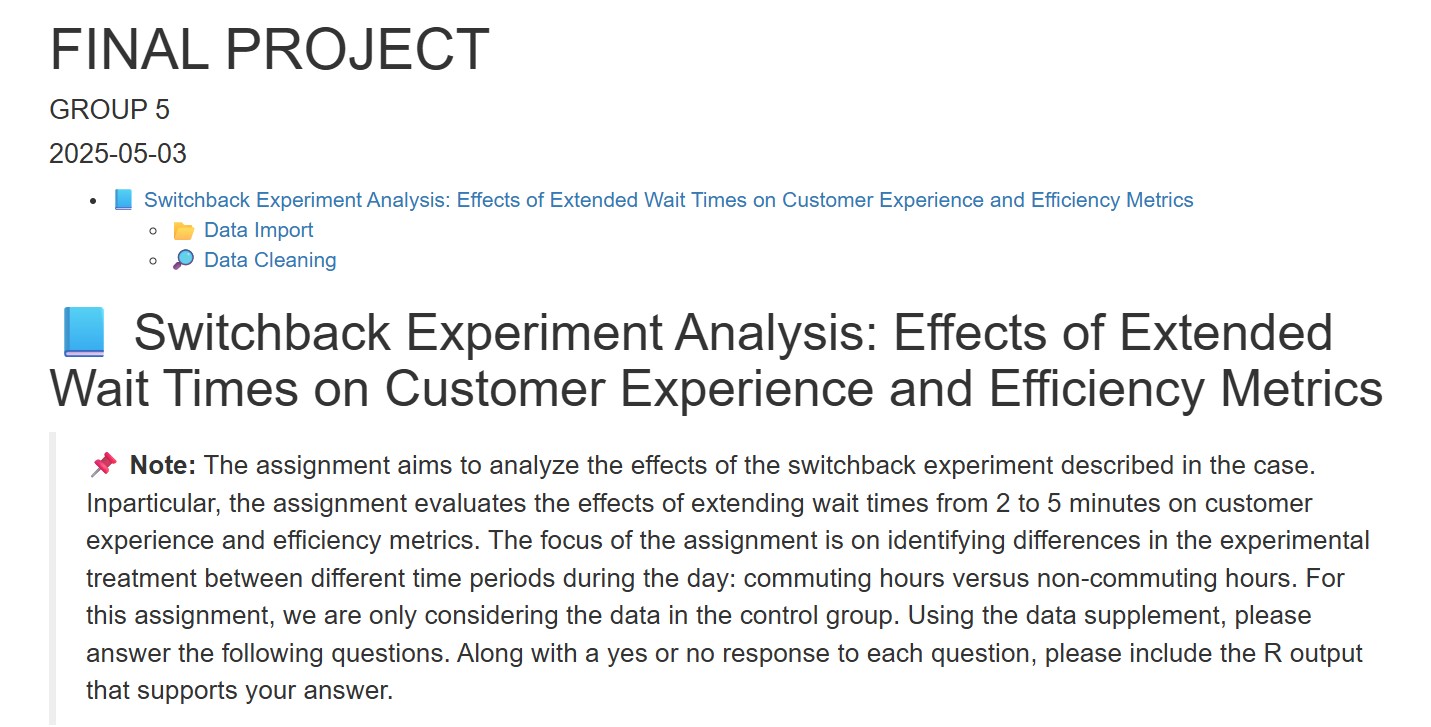 Customer Experience and Efficiency Metrics